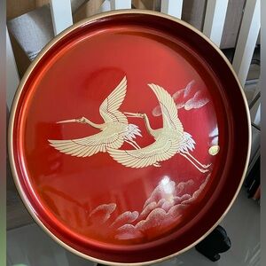 Japanese lacquer decorative tray with easel. VINTAGE made in Japan.